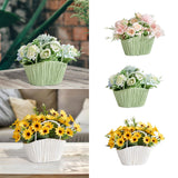 Maxbell Artificial Flower Basket Wall Hanging Flower Basket for Home Wedding Desktop Green and Pink