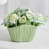 Maxbell Artificial Flower Basket Wall Hanging Flower Basket for Home Wedding Desktop Green and Pink