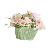 Maxbell Artificial Flower Basket Wall Hanging Flower Basket for Home Wedding Desktop Green and Pink