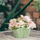 Maxbell Artificial Flower Basket Wall Hanging Flower Basket for Home Wedding Desktop Green and Pink