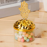 Maxbell 6 Pieces Candy Jars with Lid Storage Jars for Household Birthday Anniversary Aureate Rings