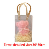 Maxbell Animals Bear Towels Soft Shower Towel Bathroom Towel for Home Party Bathroom Pink Raffia Bags