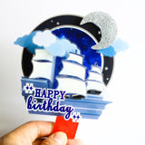 Maxbell Sailing Themed Birthday Cake Topper Cupcake Toppers for Party Favors Wedding