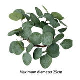 Maxbell Artificial Eucalyptus Leaves Candles Wreaths for Table Decoration Style A