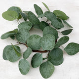 Maxbell Artificial Eucalyptus Leaves Candles Wreaths for Table Decoration Style A