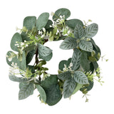 Maxbell Artificial Eucalyptus Leaves Candles Wreaths for Table Decoration Style B