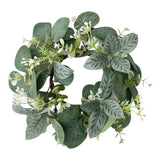 Maxbell Artificial Eucalyptus Leaves Candles Wreaths for Table Decoration Style B