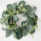 Maxbell Artificial Eucalyptus Leaves Candles Wreaths for Table Decoration Style B