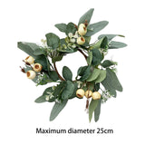Maxbell Artificial Eucalyptus Leaves Candles Wreaths for Table Decoration Style C