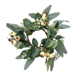Maxbell Artificial Eucalyptus Leaves Candles Wreaths for Table Decoration Style C