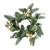 Maxbell Artificial Eucalyptus Leaves Candles Wreaths for Table Decoration Style C