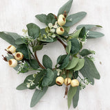 Maxbell Artificial Eucalyptus Leaves Candles Wreaths for Table Decoration Style C