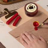 Maxbell Melting Pot Sealing Furnace Tool for Melting Seals Beads Sealing Stamp Stamp brown