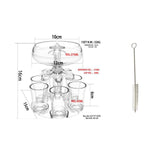 Maxbell 6 Glass Dispenser Clear Wine Rack for Party Party Drinking Wedding with 6 Cups Brush