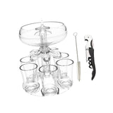 Maxbell 6 Glass Dispenser Clear Wine Rack for Party Party Drinking Wedding 6 Cups Brush Opener