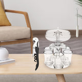 Maxbell 6 Glass Dispenser Clear Wine Rack for Party Party Drinking Wedding 6 Cups Brush Opener