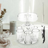 Maxbell 6 Glass Dispenser Clear Wine Rack for Party Party Drinking Wedding 6 Cups Brush Opener