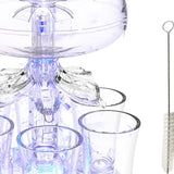 Maxbell 6 Glass Dispenser Clear Wine Rack for Party Party Drinking Wedding 6 Cups Brush Light
