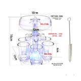 Maxbell 6 Glass Dispenser Clear Wine Rack for Party Party Drinking Wedding 6 Cups Brush Light