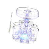 Maxbell 6 Glass Dispenser Clear Wine Rack for Party Party Drinking Wedding 6 Cups Brush Light