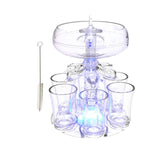 Maxbell 6 Glass Dispenser Clear Wine Rack for Party Party Drinking Wedding 6 Cups Brush Light