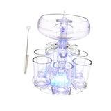 Maxbell 6 Glass Dispenser Clear Wine Rack for Party Party Drinking Wedding 6 Cups Brush Light