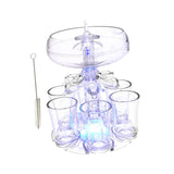 Maxbell 6 Glass Dispenser Clear Wine Rack for Party Party Drinking Wedding 6 Cups Brush Light