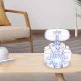 Maxbell 6 Glass Dispenser Clear Wine Rack for Party Party Drinking Wedding 6 Cups Brush Light