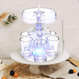 Maxbell 6 Glass Dispenser Clear Wine Rack for Party Party Drinking Wedding 6 Cups Brush Light