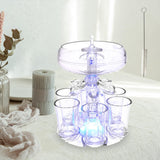 Maxbell 6 Glass Dispenser Clear Wine Rack for Party Party Drinking Wedding 6 Cups Brush Light