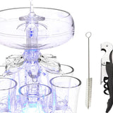 Maxbell 6 Glass Dispenser Clear Wine Rack for Party Party Drinking Wedding 6 Cups Light Opener