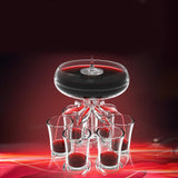Maxbell 6 Glass Dispenser Clear Wine Rack for Party Party Drinking Wedding 6 Cups Light Opener