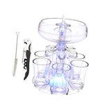 Maxbell 6 Glass Dispenser Clear Wine Rack for Party Party Drinking Wedding 6 Cups Light Opener