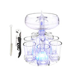 Maxbell 6 Glass Dispenser Clear Wine Rack for Party Party Drinking Wedding 6 Cups Light Opener