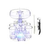 Maxbell 6 Glass Dispenser Clear Wine Rack for Party Party Drinking Wedding 6 Cups Light Opener