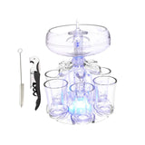 Maxbell 6 Glass Dispenser Clear Wine Rack for Party Party Drinking Wedding 6 Cups Light Opener