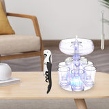 Maxbell 6 Glass Dispenser Clear Wine Rack for Party Party Drinking Wedding 6 Cups Light Opener