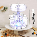 Maxbell 6 Glass Dispenser Clear Wine Rack for Party Party Drinking Wedding 6 Cups Light Opener