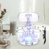 Maxbell 6 Glass Dispenser Clear Wine Rack for Party Party Drinking Wedding 6 Cups Light Opener