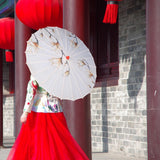 Maxbell Oiled Paper Umbrella 70cm Ancient Dance Umbrella for Costumes Parties Events Style E