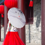 Maxbell Oiled Paper Umbrella 70cm Ancient Dance Umbrella for Costumes Parties Events Style G