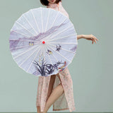 Maxbell Oiled Paper Umbrella 70cm Ancient Dance Umbrella for Costumes Parties Events Style G
