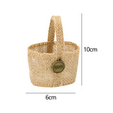 Maxbell 5Pcs Burlap Flower Basket Bag Wedding Decoration Basket for Wedding Ceremony Style A