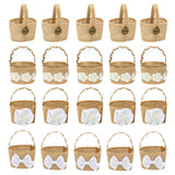 Maxbell 5Pcs Burlap Flower Basket Bag Wedding Decoration Basket for Wedding Ceremony Style A