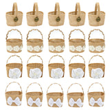 Maxbell 5Pcs Burlap Flower Basket Bag Wedding Decoration Basket for Wedding Ceremony Style A