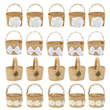 Maxbell 5Pcs Burlap Flower Basket Bag Wedding Decoration Basket for Wedding Ceremony Style A