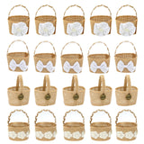 Maxbell 5Pcs Burlap Flower Basket Bag Wedding Decoration Basket for Wedding Ceremony Style A