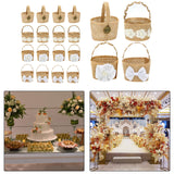 Maxbell 5Pcs Burlap Flower Basket Bag Wedding Decoration Basket for Wedding Ceremony Style A