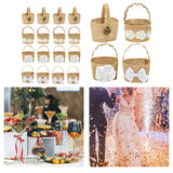 Maxbell 5Pcs Burlap Flower Basket Bag Wedding Decoration Basket for Wedding Ceremony Style A