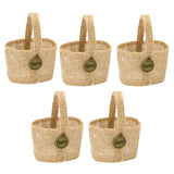 Maxbell 5Pcs Burlap Flower Basket Bag Wedding Decoration Basket for Wedding Ceremony Style A